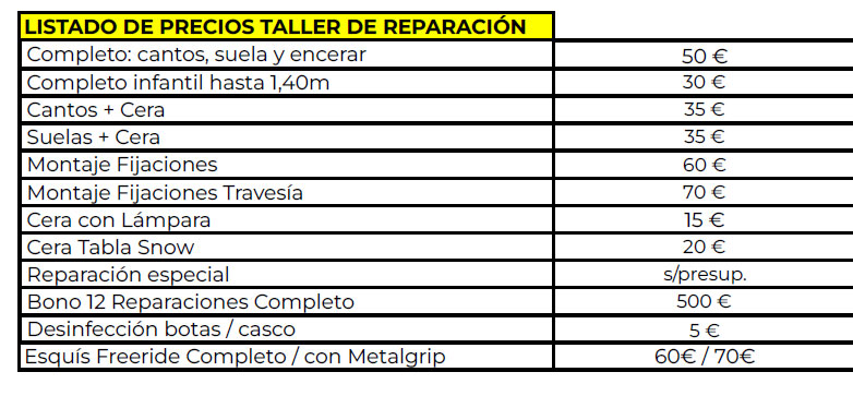 reparación de esquis en Baqueira con Toti Aran