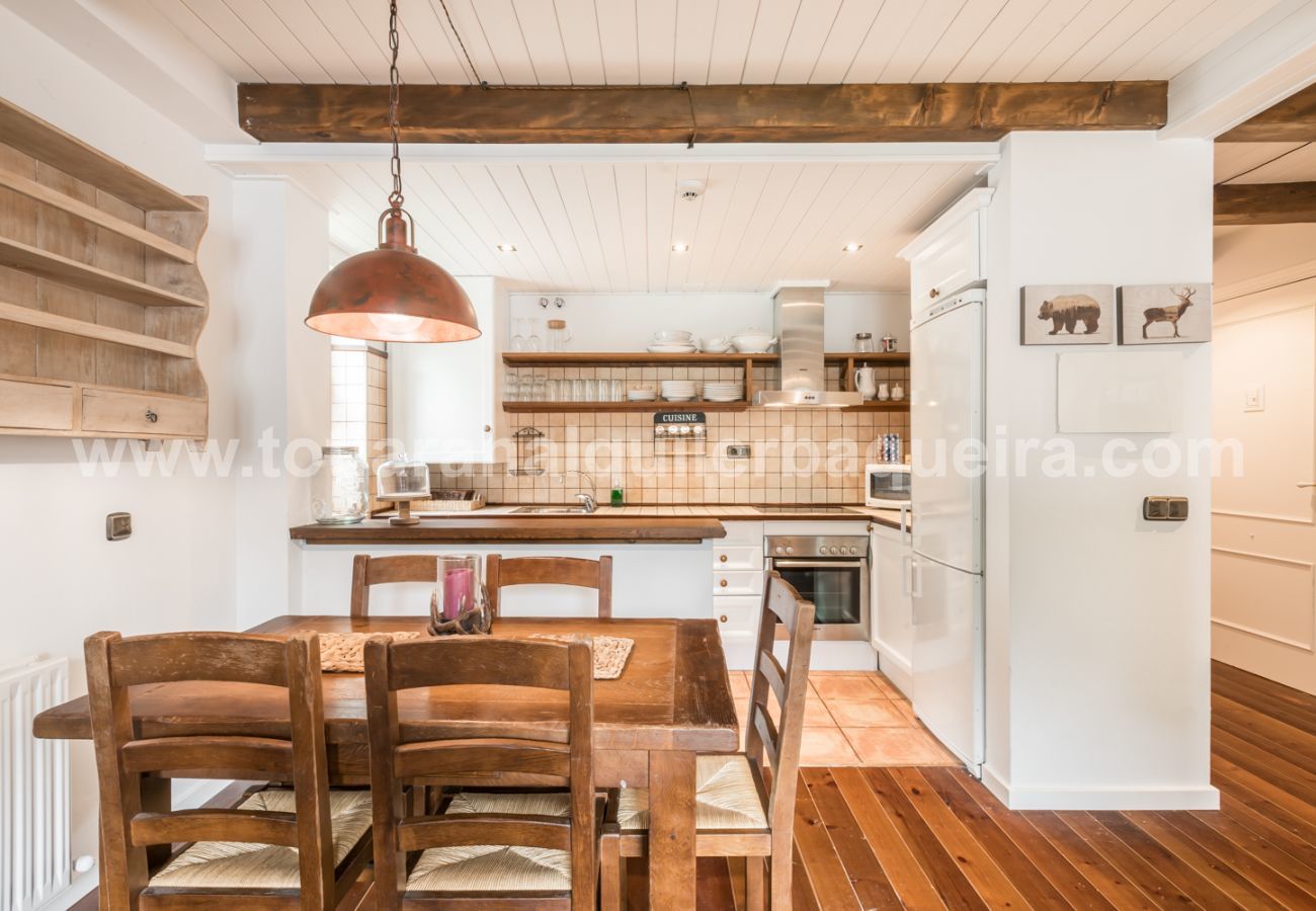 Kitchen of the Cap dera Vila apartment in Vielha. 20 minutes from Baqueira