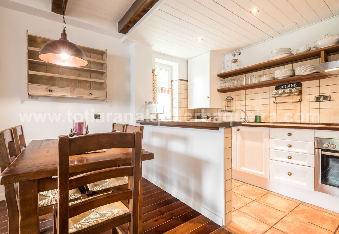 Kitchen of the Cap dera Vila by Totiaran apartment in Vielha. 20 minutes from Baqueira